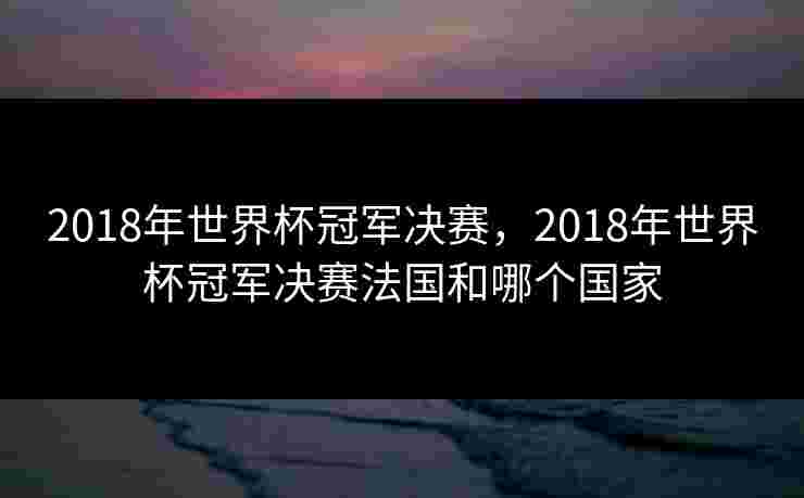 2018年世界杯冠军决赛，2018年世界杯冠军决赛法国和哪个国家